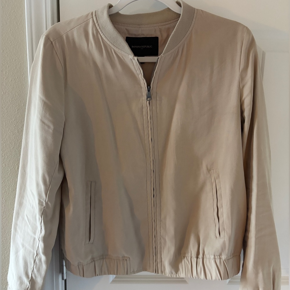Banana Republic Light Beige Bomber Jacket